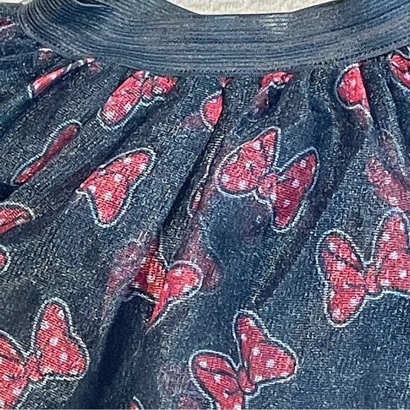 Disney Minnie Mouse Tulle Circular Tutu Skirt With Vibrant Red Minnie Mouse Bows - Picture 6 of 13